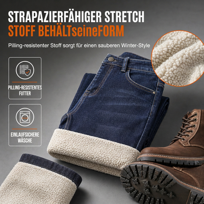 📢🎉50%Rabatt!!!🛍️✨Herren Winter Jeans mit warmer Fütterung, locker geschnitten, gerade legende, Freizeit-Denim-Hosen