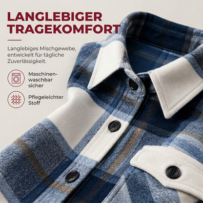 💥50% Rabatt! Nur heute!💥 Legeres kariertes Damen-Hemdjacke mit Knopfleiste in langem Schnitt