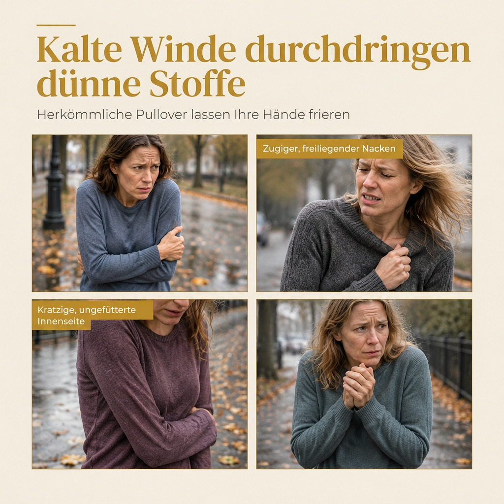 Damen Oversize-Pullover mit Jacquard-Muster, Kapuze und Plüschfutter für Herbst und Winter