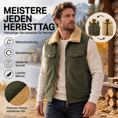Unisex Wendbare Kord Freuwe Warme Weste