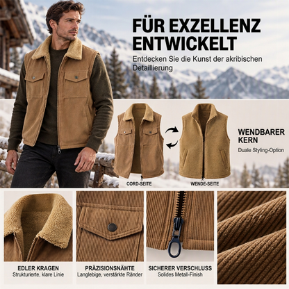 Unisex Wendbare Kord Freuwe Warme Weste