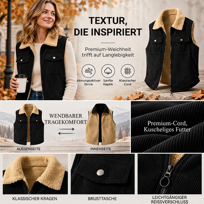 Unisex Wendbare Kord Freuwe Warme Weste