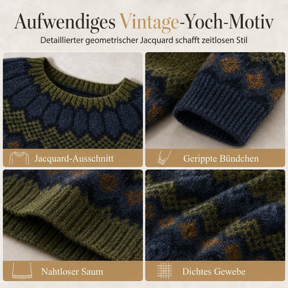 Locker sitzender Damen-Strickpullover mit Rundhalsausschnitt und Farbblock-Design