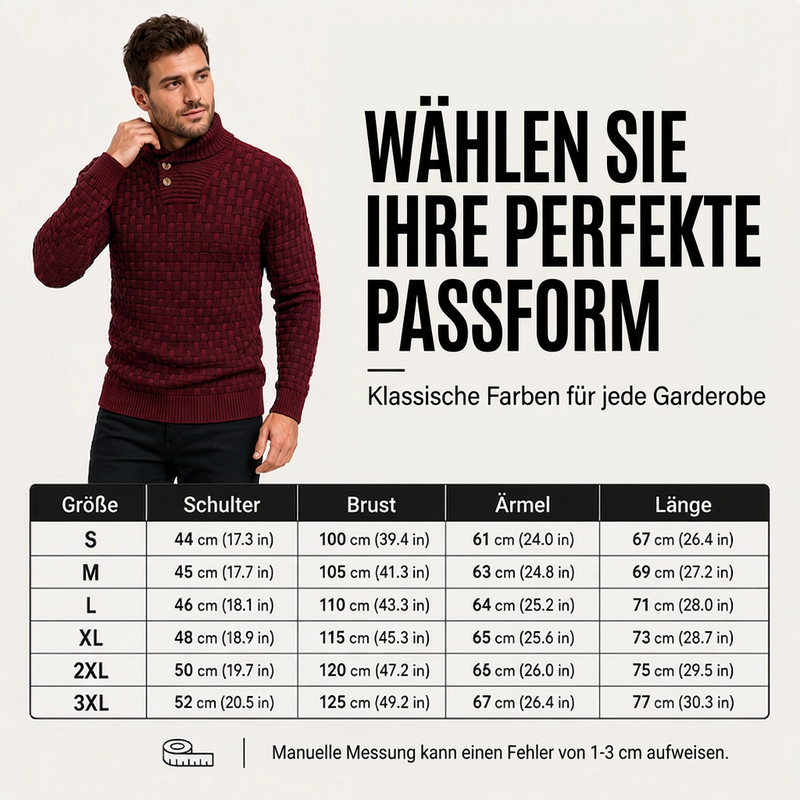 Klassischer Schalkragenpullover für Herren