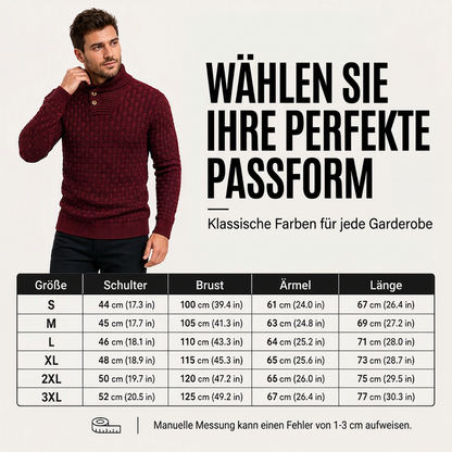 Klassischer Schalkragenpullover für Herren