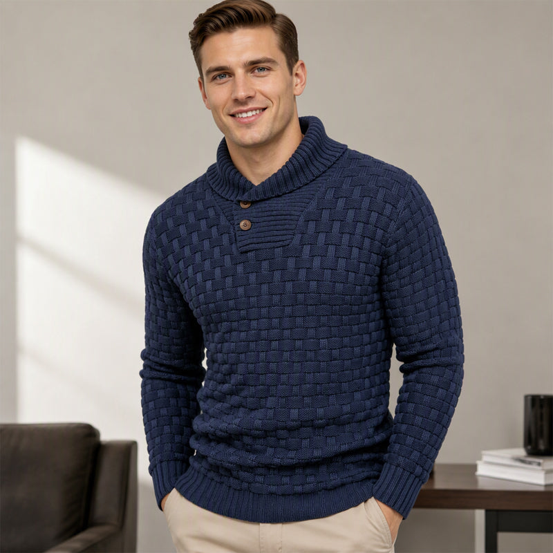 Klassischer Schalkragenpullover für Herren
