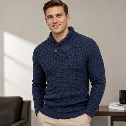 Klassischer Schalkragenpullover für Herren