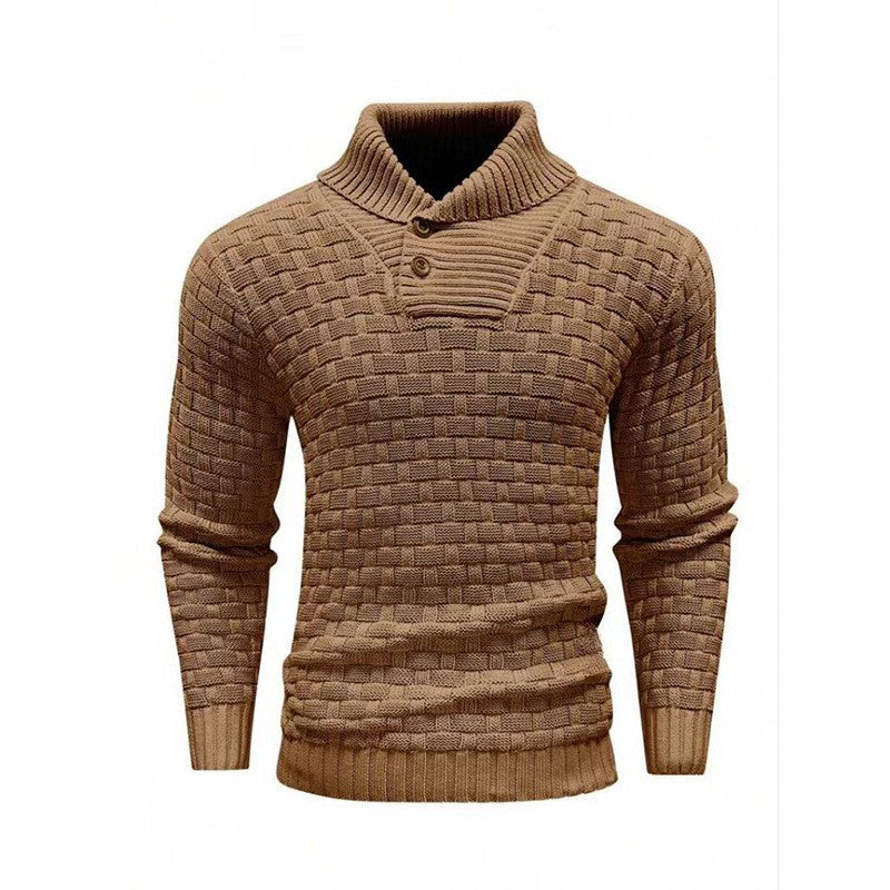 Klassischer Schalkragenpullover für Herren