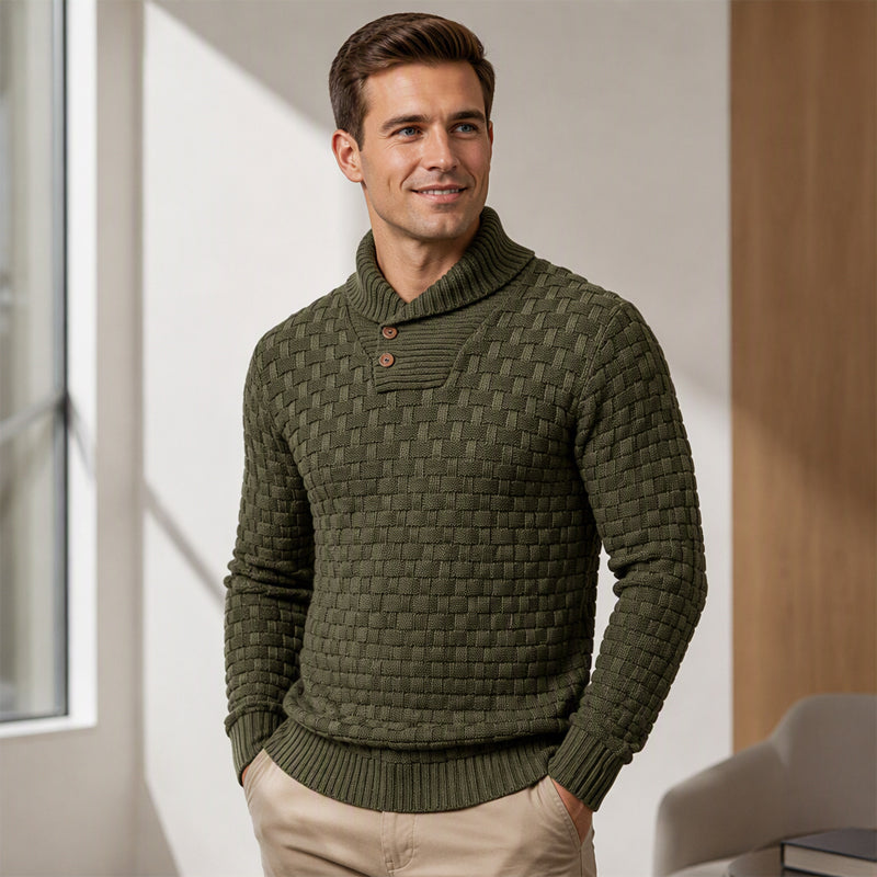Klassischer Schalkragenpullover für Herren