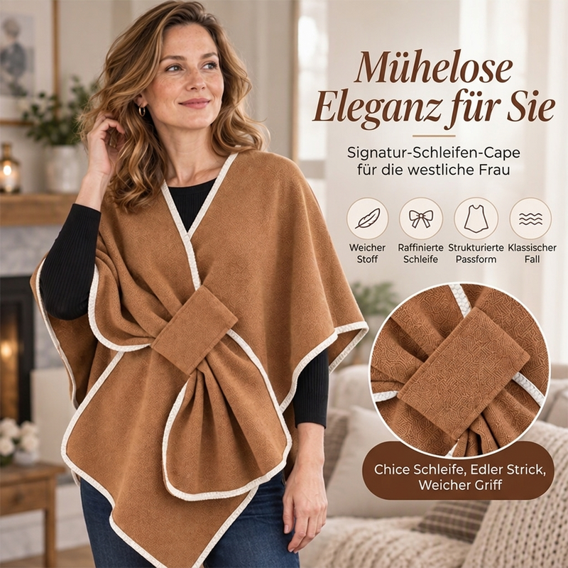 Elegantes gestricktes Poncho-Schal für Damen