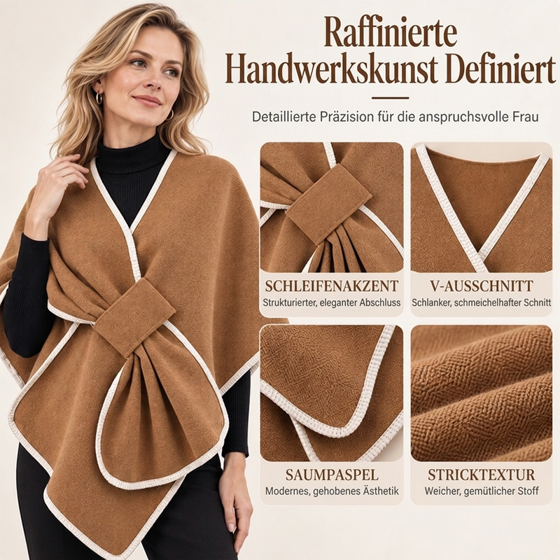 Elegantes gestricktes Poncho-Schal für Damen