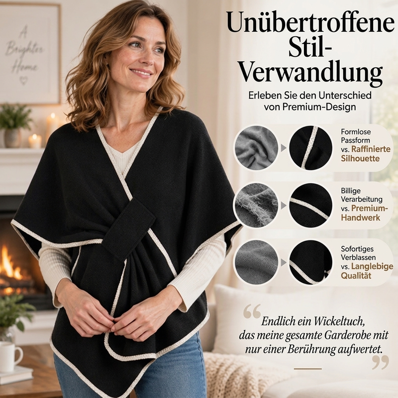 Elegantes gestricktes Poncho-Schal für Damen