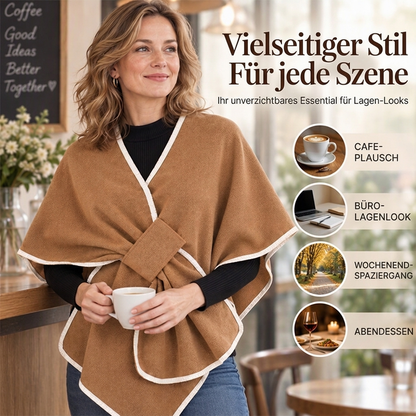 Elegantes gestricktes Poncho-Schal für Damen