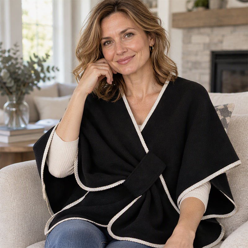 Elegantes gestricktes Poncho-Schal für Damen