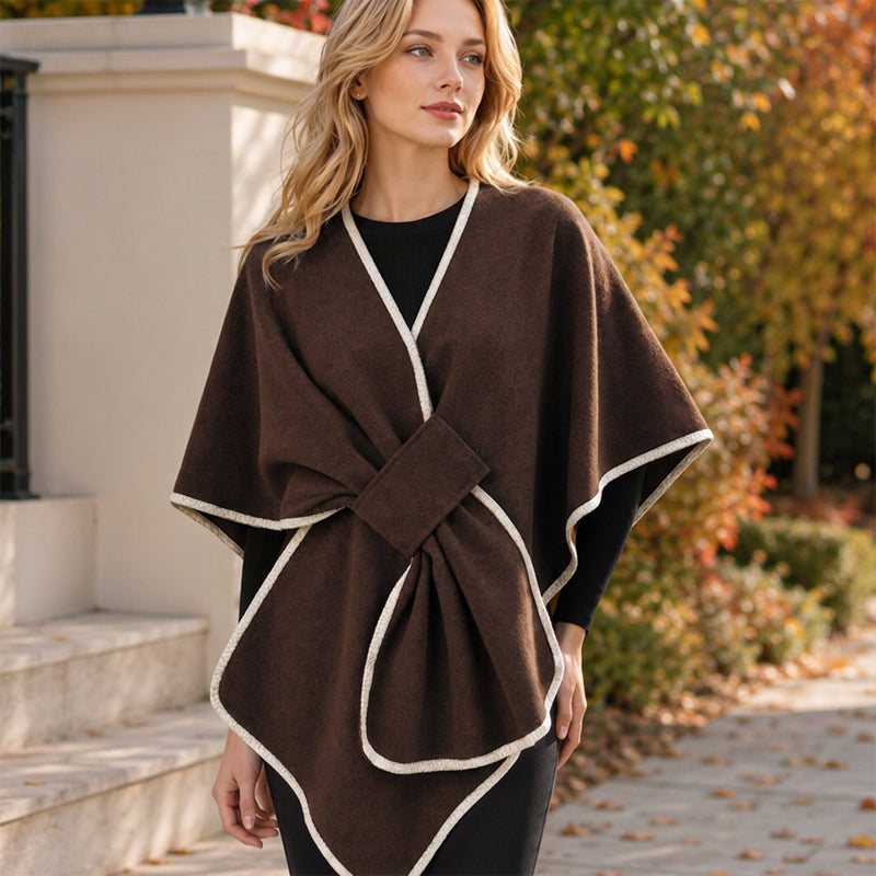 Elegantes gestricktes Poncho-Schal für Damen
