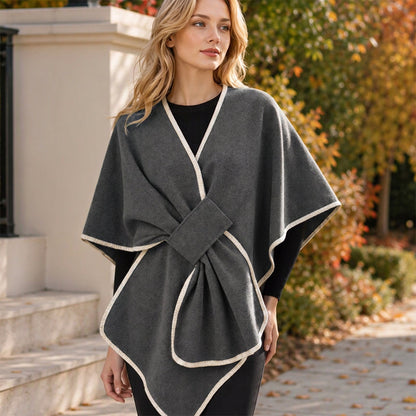 Elegantes gestricktes Poncho-Schal für Damen