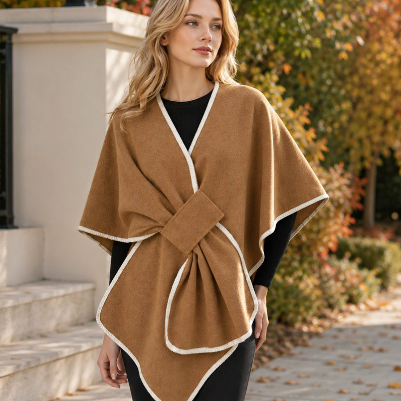 Elegantes gestricktes Poncho-Schal für Damen