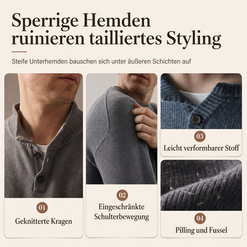 📢🖤Black-Friday-Aktion – 50 % Rabatt!!!🖤✨Herren Retro Henley-Kragen Pullover mit optischem Zweiteil-Design, locker sitzend, langärmelig für Herbst und Winter