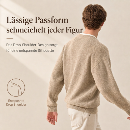 📢🖤Black-Friday-Aktion – 50 % Rabatt!!!🖤✨Herren Retro Henley-Kragen Pullover mit optischem Zweiteil-Design, locker sitzend, langärmelig für Herbst und Winter